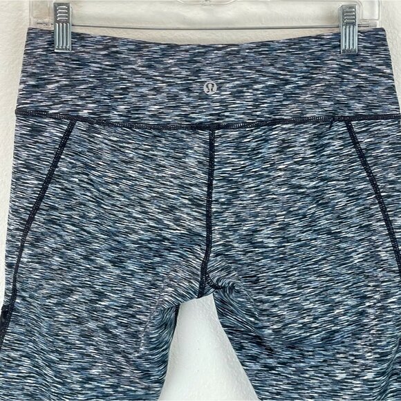 Lululemon Leggings Women's Size 8 Drop It Like It's Hot Cropped Low Rise Blue - Picture 4 of 7